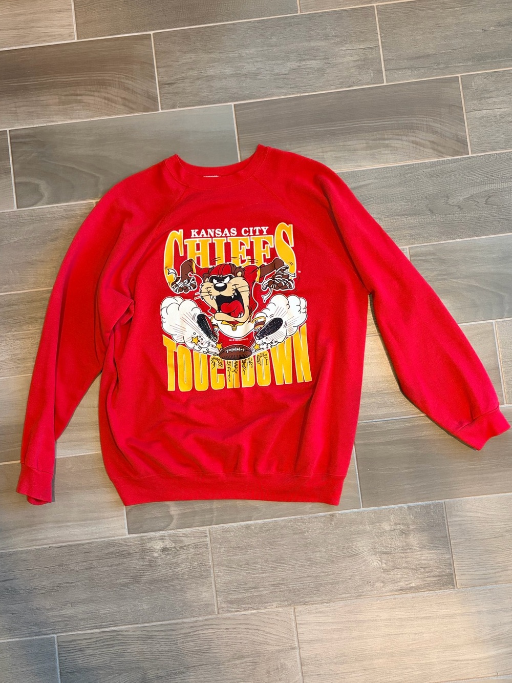 Vintage Kansas City Chiefs Red Graphic Crewneck Sweatshirt